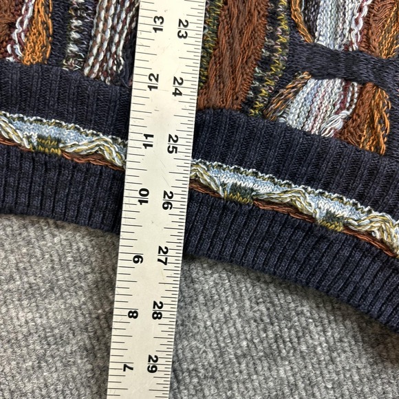 Norm Thompson Sweater Mens Large Brown 3D Textured Knit Crewneck Made in Italy - Picture 6 of 6